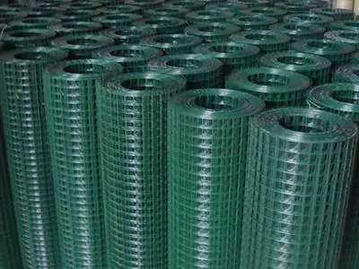 PCW-08 Dark-green PVC coated welded wire mesh rolls warehouse 1